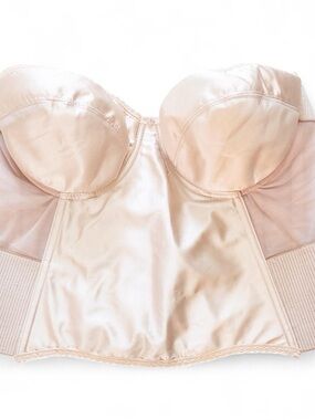 Vintage Plus Size 44C Nude Longline Corset Bustier Top Shapewear